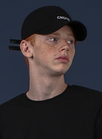 SSY(エスエスワイ)  CNDNT double strap cap black