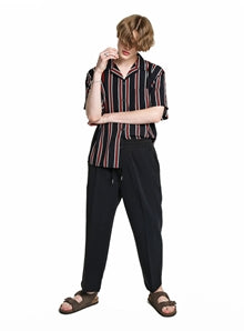 KND(ケイエンド) BK STRIPES OPEN COLLAR SHIRT