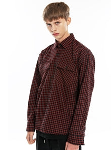 KND(ケイエンド) LOOSE FIT CROSS CHECK SHIRT-K BK