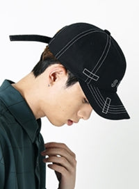 SSY(エスエスワイ)  rectangle stitch cap black