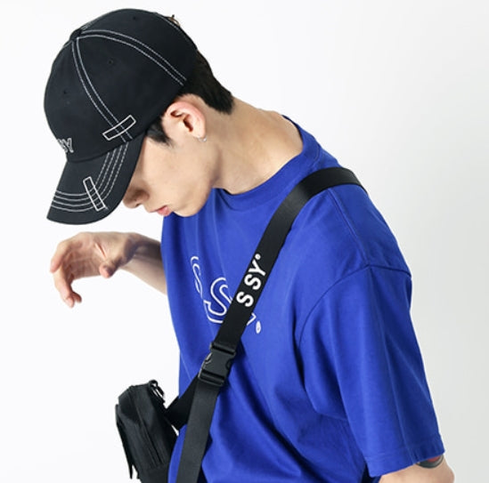 SSY(エスエスワイ)  rectangle stitch cap black