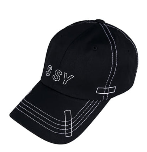 SSY(エスエスワイ)  rectangle stitch cap black