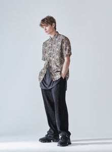 KND(ケイエンド) COMPLEX BLACK PAISLEY HALF SHIRT