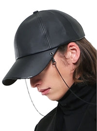 SSY(エスエスワイ)  2way black edition leather chain cap black