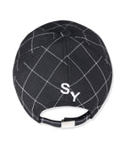 SSY(エスエスワイ)  SQUARE CHECK CAP BLACK