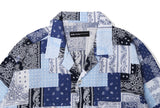 KND(ケイエンド) PATCHWORK BLUE PAISLEY HALF SHIRT