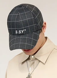 SSY(エスエスワイ)  SQUARE CHECK CAP GREY