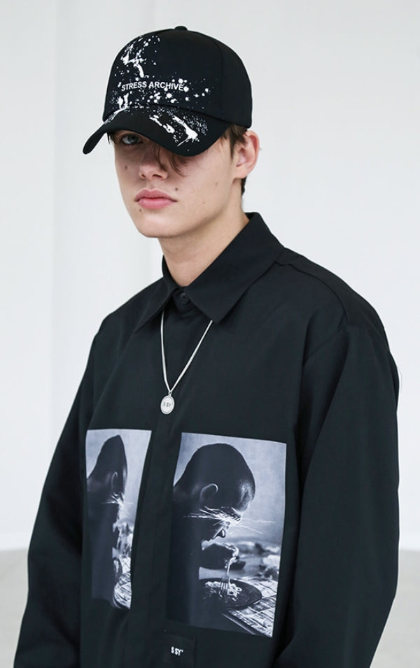 SSY(エスエスワイ)  STRESS ARCHIVE PAINT CAP BLACK