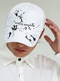 SSY(エスエスワイ)  STRESS ARCHIVE PAINT CAP WHITE