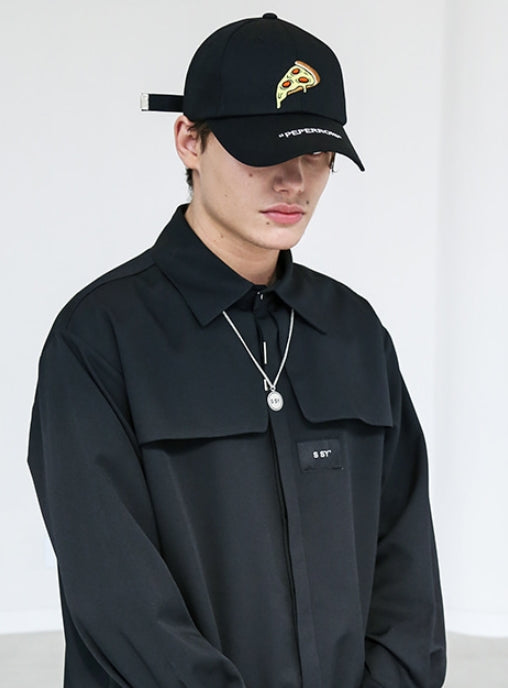 SSY(エスエスワイ)  PEPERONI PIZZA CAP BLACK