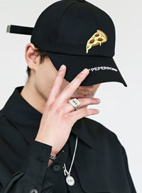 SSY(エスエスワイ)  PEPERONI PIZZA CAP BLACK
