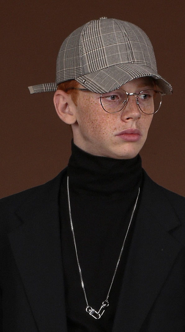 SSY(エスエスワイ)  2way glen check chain cap brown