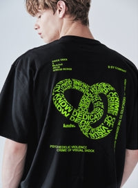 KND(ケイエンド) VIOLENCE HIDE GRAPHIC T-SHIRT BLACK