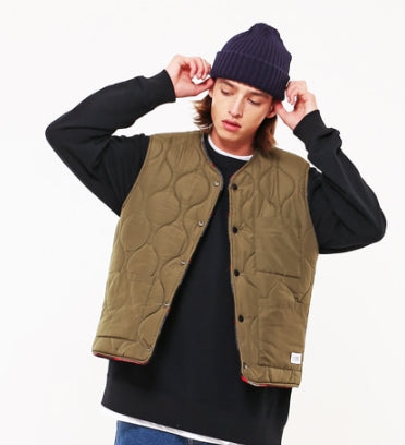 KND(ケイエンド) BLOCK WOOL CHECK REVERSIBLE VEST