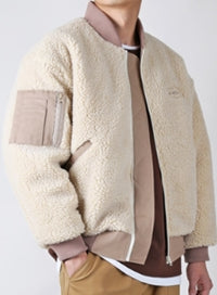 KND(ケイエンド) BOA FUR LOOSE FIT MA-1 JACKET BEIGE