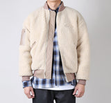 KND(ケイエンド) BOA FUR LOOSE FIT MA-1 JACKET BEIGE