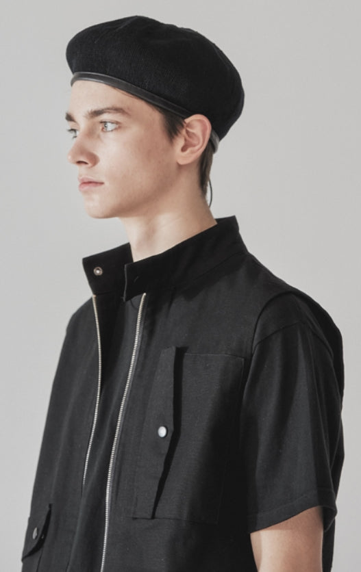 KND(ケイエンド) UTILITY POCKET MID NECK VEST BK