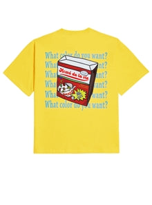 アクメドラビ(acme' de la vie) CEREALS LOGO SHORT SLEEVE T-SHIRT LIGHT YELLOW