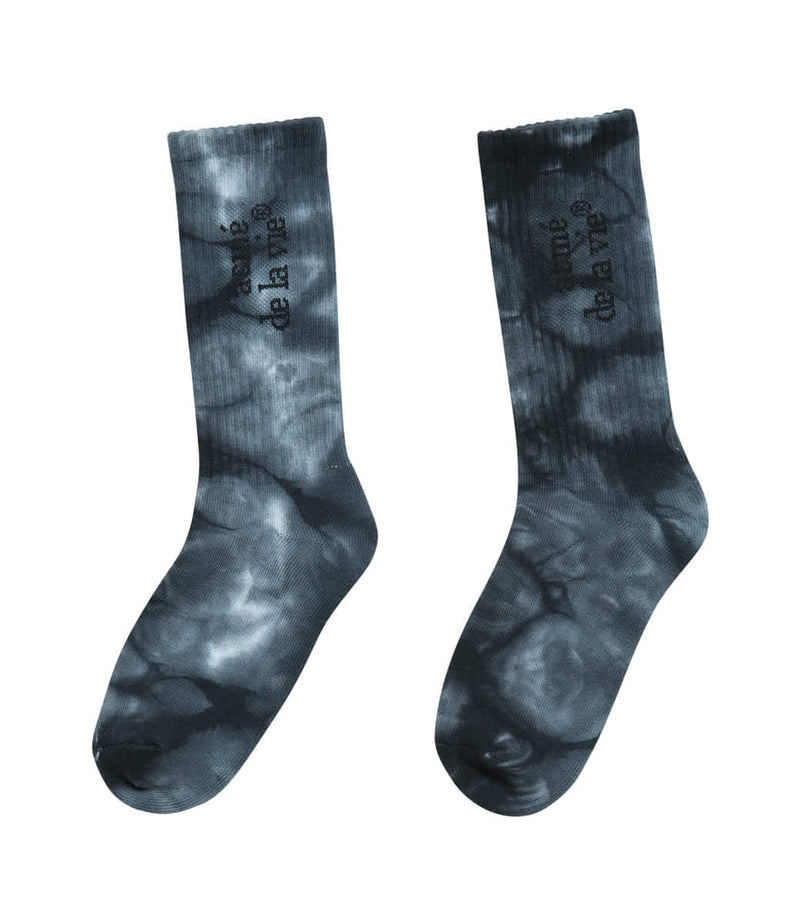 アクメドラビ(acme' de la vie)  TIE-DYE SPORT SOCKS BLACK