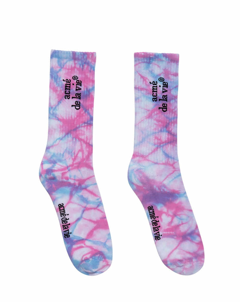 アクメドラビ(acme' de la vie)  TIE-DYE SPORT SOCKS PINK