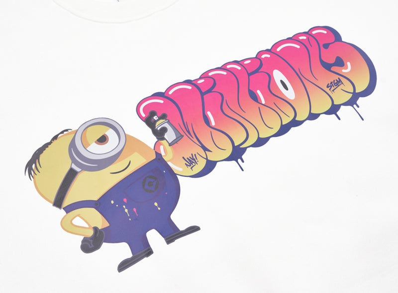 STIGMA(スティグマ)  STIGMA X MINIONS OVERSIZED HEAVY SWEAT CREWNECK WHITE