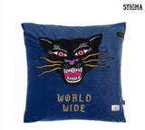 STIGMA(スティグマ)  BLACK PANTHER VELVET THROW PILLOW BLUE