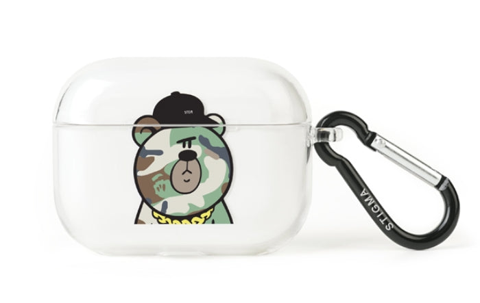 STIGMA(スティグマ)  AirPods Pro CASE CAMOUFLAGE BEAR GREEN CLEAR