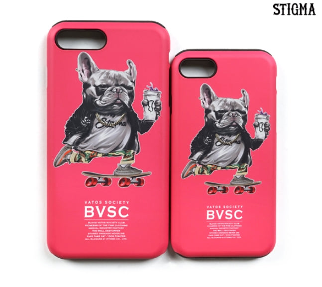 STIGMA(スティグマ) PHONE CASE BULL DOG PINK iPHONE 7/7+/8/8+
