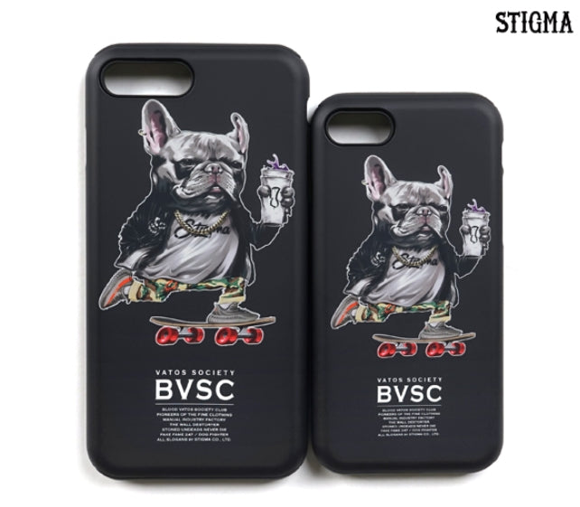 STIGMA(スティグマ)  PHONE CASE BULL DOG BLACK iPHONE 7/7+/8/8+
