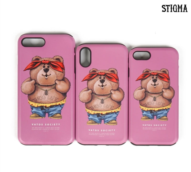 STIGMA(スティグマ)  PHONE CASE THUG BEAR PINK iPHONE 8 / 8+ / X