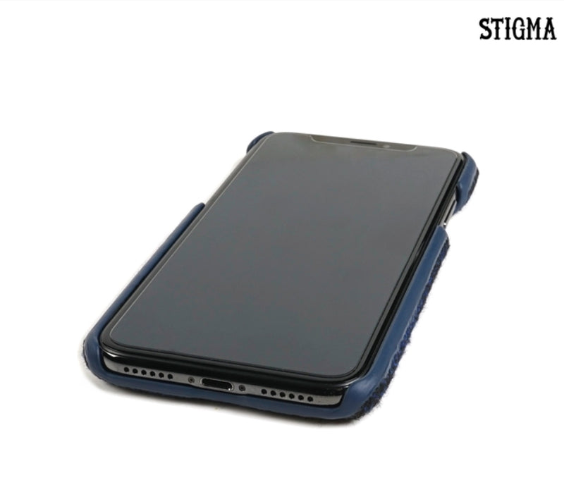 STIGMA(スティグマ)  MASTERPIECE WOOL CHECK FABRIC CASE BLUE iPhone 8 / 8+ / X
