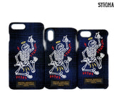 STIGMA(スティグマ)  MASTERPIECE WOOL CHECK FABRIC CASE BLUE iPhone 8 / 8+ / X