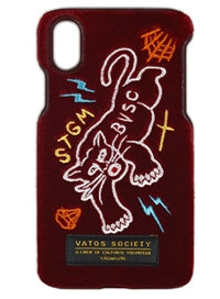 STIGMA(スティグマ)  BLACK PANTHER VELVET FABRIC CASE BURGUNDY iPhone 8 / 8+ / X