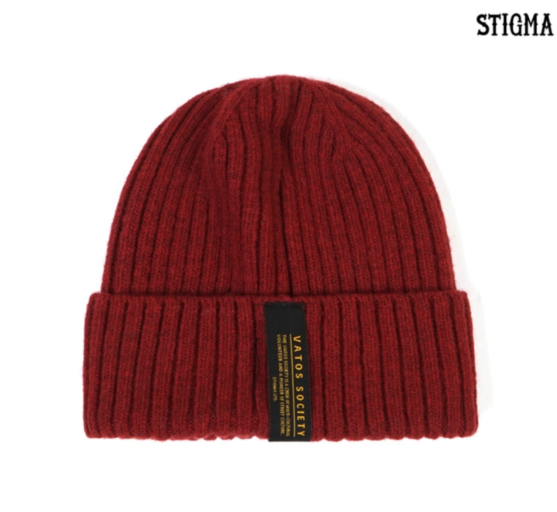 STIGMA(スティグマ)  LABEL WOOL BEANIE BURGUNDY