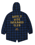 STIGMA(スティグマ)  WORLD OVERSIZED WOOL CHECK VELBOA COAT BLUE