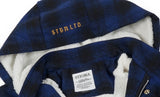 STIGMA(スティグマ)  WORLD OVERSIZED WOOL CHECK VELBOA COAT BLUE