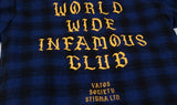 STIGMA(スティグマ)  WORLD OVERSIZED WOOL CHECK VELBOA COAT BLUE