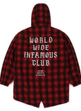 STIGMA(スティグマ)  WORLD OVERSIZED WOOL CHECK VELBOA COAT RED