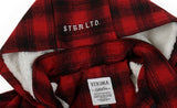 STIGMA(スティグマ)  WORLD OVERSIZED WOOL CHECK VELBOA COAT RED