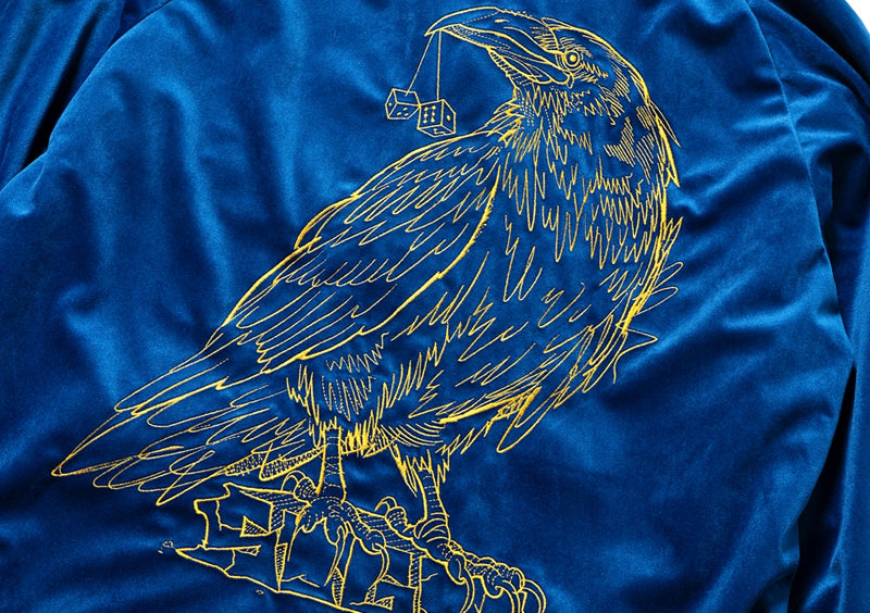 STIGMA(スティグマ) CROW VELVET OVERSIZED COACH JACKET BLUE