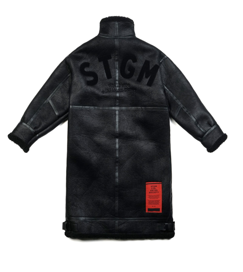 STIGMA(スティグマ)  STGM OVERSIZED MOUTON LONG JACKET BLACK