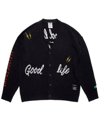 STIGMA(スティグマ)   LIGHTNING OVERSIZED WOOL CARDIGAN BLACK