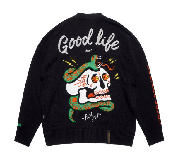 STIGMA(スティグマ)   LIGHTNING OVERSIZED WOOL CARDIGAN BLACK