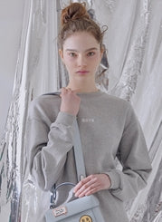 BBYB(ビービーワイビー) Lettering Loose Fit Sweatshirt (Grey)
