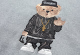 STIGMA(スティグマ)  EMB COMPTON BEAR OVERSIZED HEAVY SWEAT HOODIE GREY