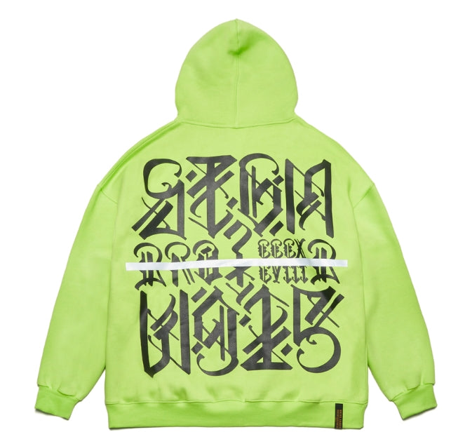 STIGMA(スティグマ) PLUMB OVERSIZED HEAVY SWEAT HOODIE NEON GREEN