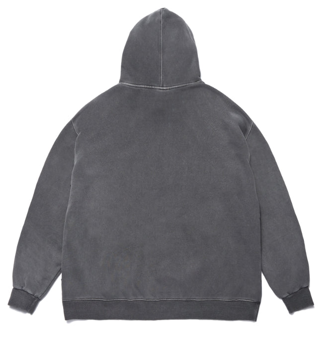 STIGMA(スティグマ)  SCRAPE PIGMENT OVERSIZED HEAVY SWEAT HOODIE DARK GREY