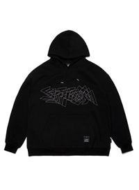 STIGMA(スティグマ)  DOTTED LINE OVERSIZED HEAVY SWEAT HOODIE BLACK