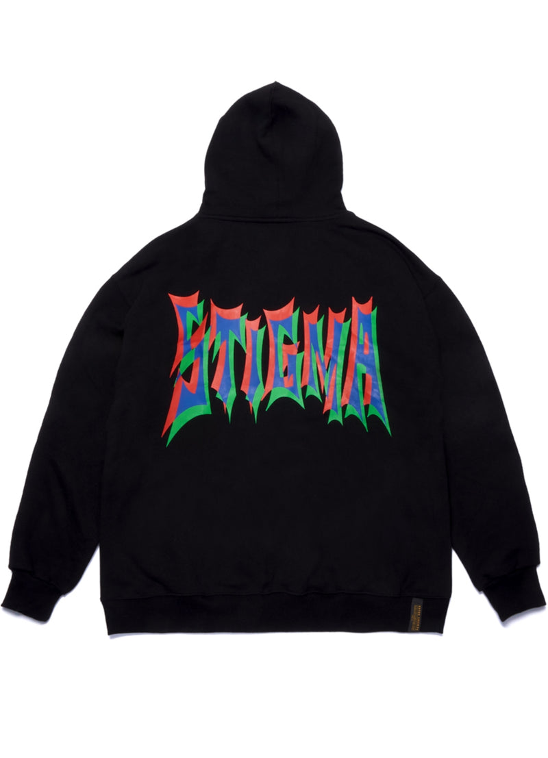 STACK OVERSIZED HEAVY SWEAT HOODIE BLACK