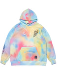 DOT TIE DYE OVERSIZED HEAVY SWEAT HOODIE MULTI